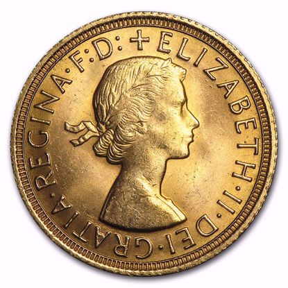 Picture of 1957-1968 British Gold Half Sovereign New Queen Elizabeth II