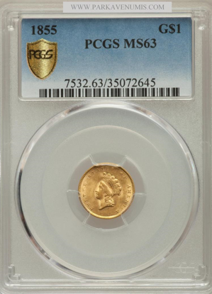 Picture of $1 Indian Head Gold Type 2 (1854-1856) PCGS/NGC MS63 (Random Year)