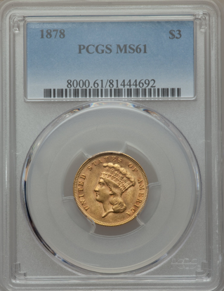 Picture of $3 Gold Princess (1854-1889) PCGS/NGC MS61 (Random Year)