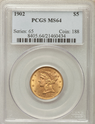 Picture of $5 Liberty Gold (1839-1908) PCGS/NGC MS64 (Random Year)