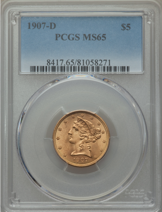 Picture of $5 Liberty Gold (1839-1908) PCGS/NGC MS65 (Random Year)