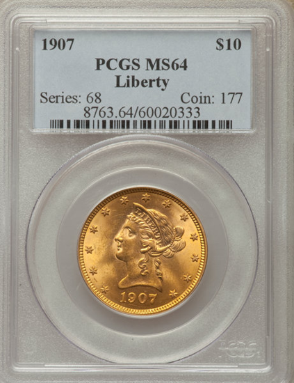 Picture of $10 Liberty Gold (1866-1907) PCGS/NGC MS64 (Random Year)