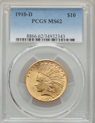 Picture of $10 Indian Gold (1907-1933) PCGS/NGC MS62 (Random Year)