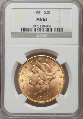 Picture of $20 Liberty Gold PCGS/NGC MS63 (Random Year)