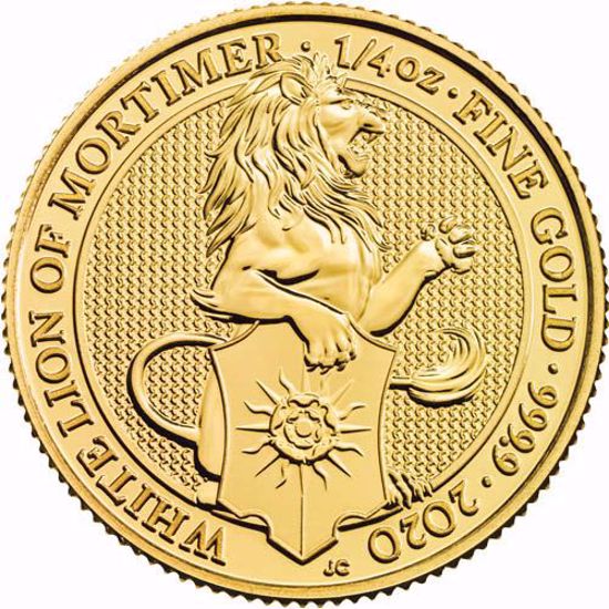 Picture of 2020 1/4 Oz Gold Queens Beast White Lion of Mortimer