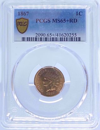 Picture of 1867 Indian Cent MS65+RD PCGS
