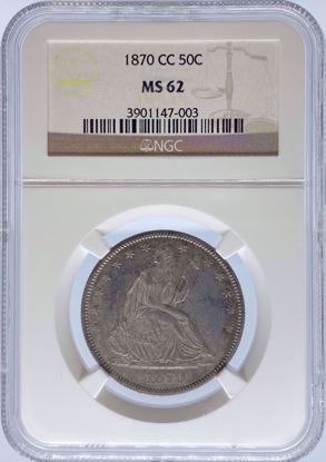 Picture of 1870-CC Liberty Seated Half Dollar MS62 NGC