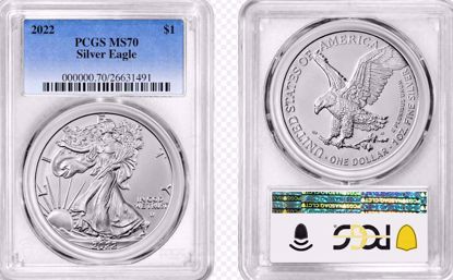 Picture of 2022 American Silver Eagle MS70 PCGS Standard Blue Label