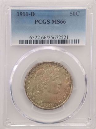 Picture of 1911-D Barber Half Dollar MS66 PCGS