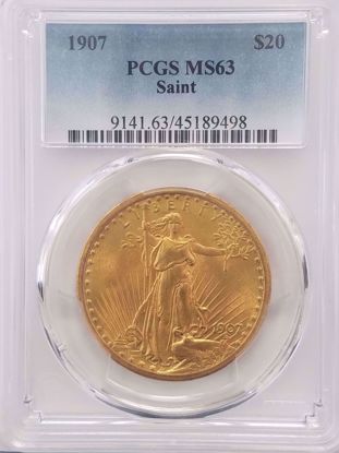 Picture of 1907 $20 St Gaudens MS63 PCGS