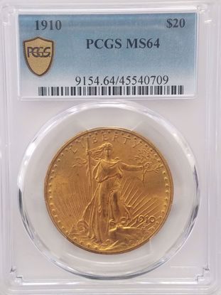 Picture of 1910 $20 St Gaudens MS64 PCGS