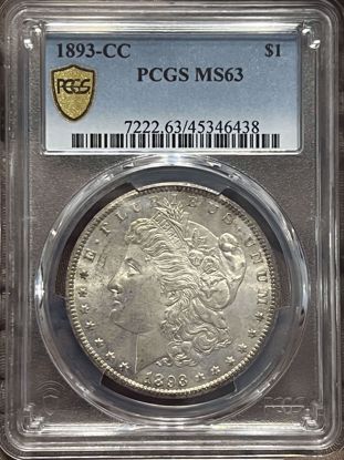 Picture of 1893-CC Morgan Dollar MS63 PCGS