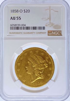 Picture of 1858-O $20 Liberty AU55 NGC
