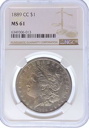 Picture of 1889-CC Morgan Dollar MS61 NGC