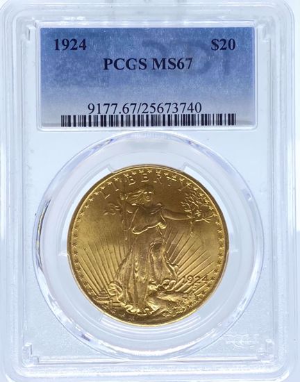 Picture of 1924 $20 St Gaudens MS67 PCGS