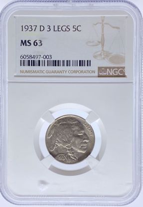 Picture of 1937-D Buffalo Nickel 3 Legs MS63 NGC