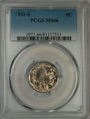 Picture of 1931-S Buffalo Nickel MS66 PCGS