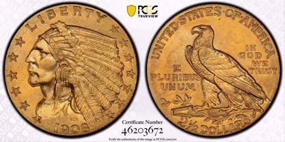 Picture of 1908 $2.5 Indian MS64 PCGS CAC