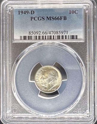 Picture of 1949-D Roosevelt Dime MS66FB PCGS