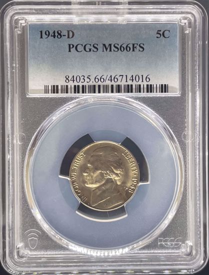 Picture of 1948-D Jefferson Nickel MS66FS PCGS