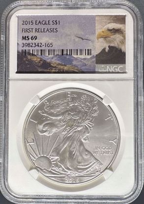 Picture of 2015 Silver Eagle MS69 NGC First Release MS71