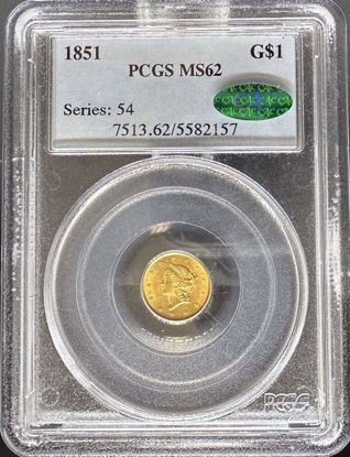 Picture of 1851 Gold Dollar MS62 PCGS CAC