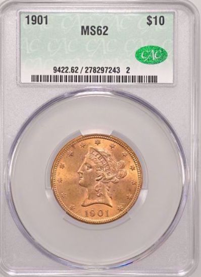 Picture of 1901 $10 Liberty MS62 CACG