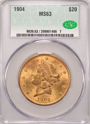 Picture of 1904 $20 Liberty MS63 CACG