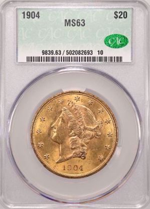 Picture of 1904 $20 Liberty MS63 CACG