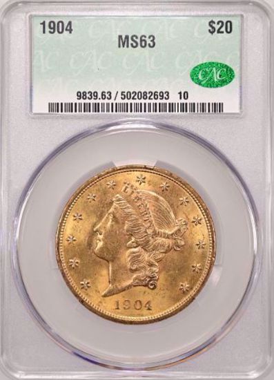 Picture of 1904 $20 Liberty MS63 CACG