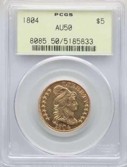 Picture of 1804 $5 Draped Bust AU50 PCGS OGH