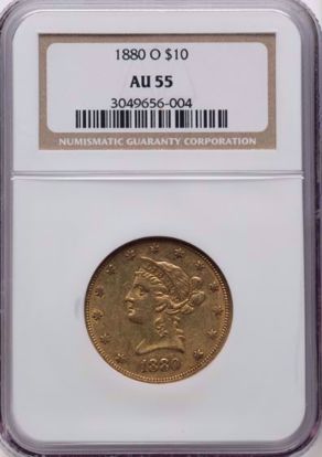 Picture of 1880-O $10 Liberty AU55 NGC
