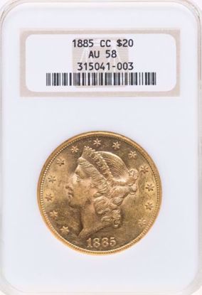 Picture of 1885-CC $20 Liberty AU58 NGC