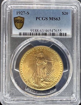 Picture of 1927-S $20 St Gaudens MS63 PCGS