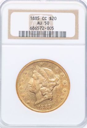 Picture of 1885-CC $20 Liberty AU50 NGC