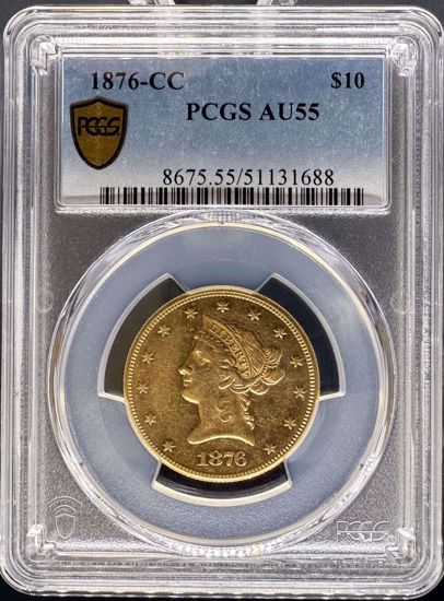Picture of 1876-CC $10 Liberty AU55 PCGS
