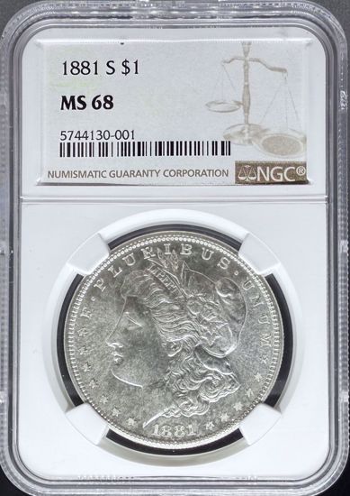 Picture of 1881-S Morgan Dollar MS68 NGC