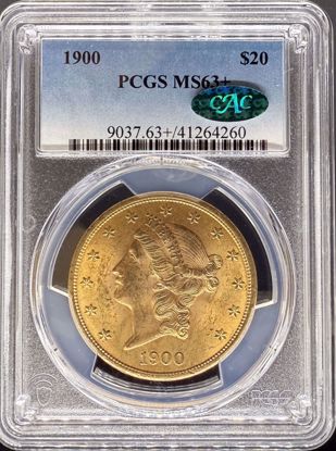 Picture of 1900 $20 Liberty MS63+ PCGS CAC