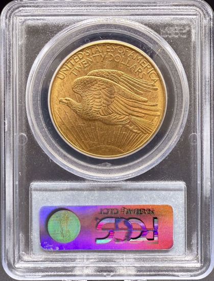 Picture of 1908-D NM $20 St Gaudens MS63+ PCGS