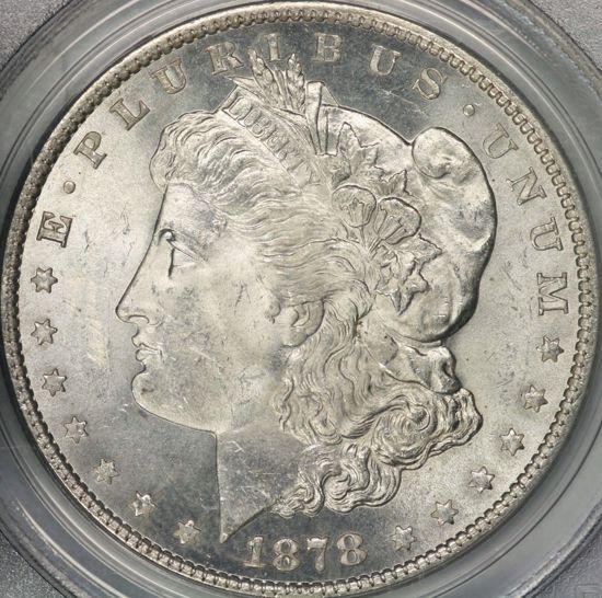 Picture of 1878 7TF Rev of 79 Morgan Dollar MS63 PCGS