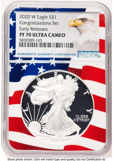 2020-W Proof Silver Eagle Congratulations Set 1 oz ER American Eagle ...