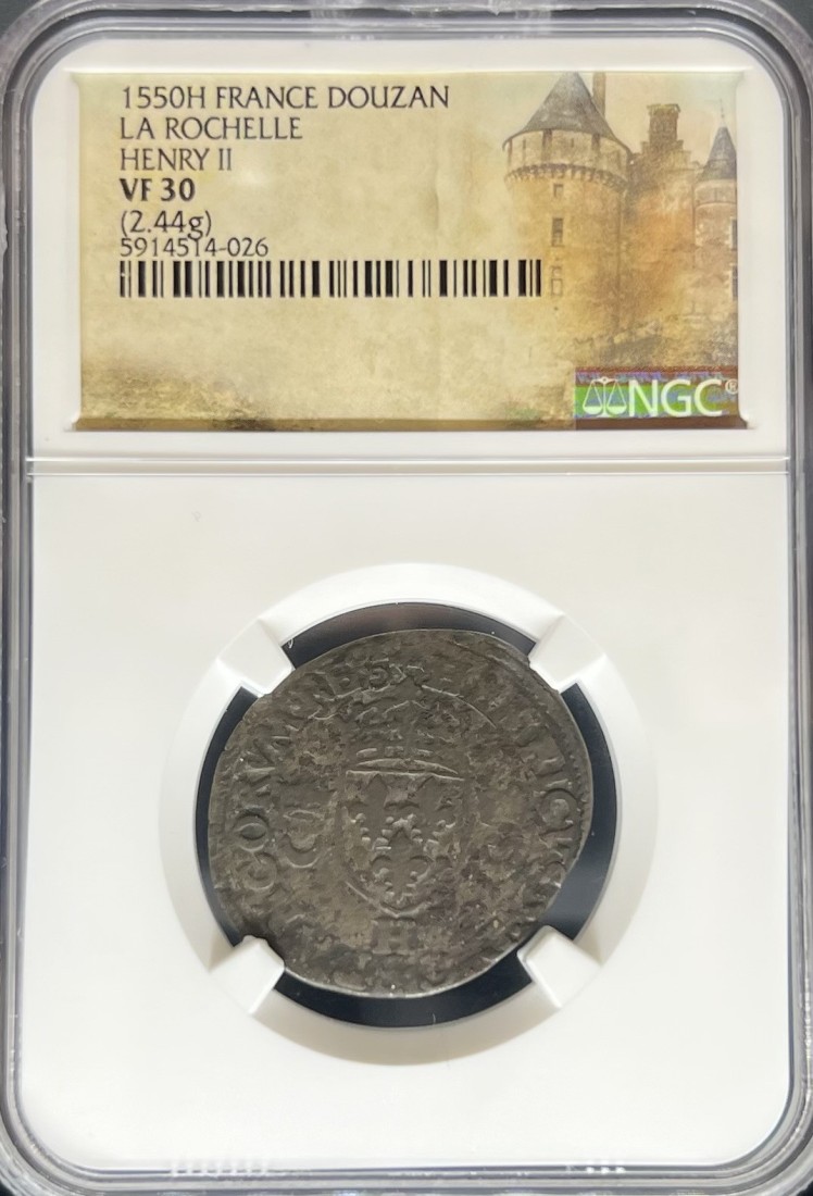 1550H France Douzan La Rochelle Henry II VF30 NGC | Rare Coins, Gold ...