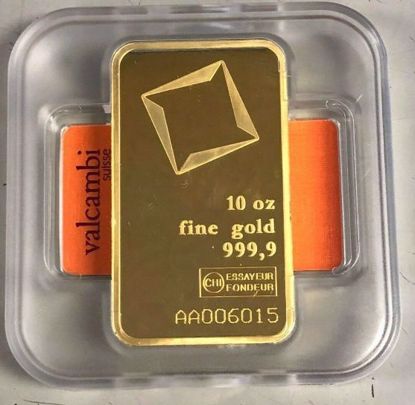 Picture of 10 oz Gold Bar Valcambi