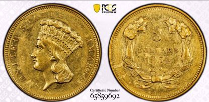 Picture of 1854-O $3 Princess AU58 PCGS