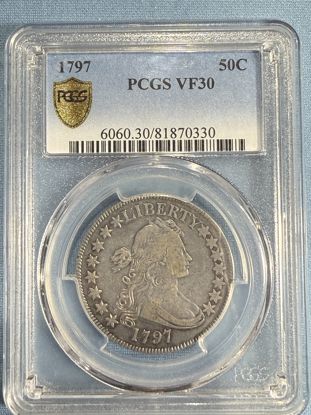 Picture of 1797 Draped Bust Half Dollar VF30 PCGS